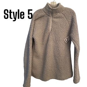 Style 5 Pullover Soft Fuzzy Gray Sweater 1/4 zip XL NWT